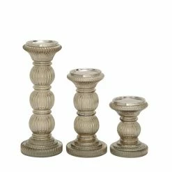 New 🔥 Grayson Lane Set of 3 Traditional Glass Pillar Candle Holder 😀 -GRAYSON LANE Sales 2022 330857446 AlternateImage5 l