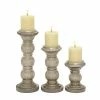New 🔥 Grayson Lane Set of 3 Traditional Glass Pillar Candle Holder 😀