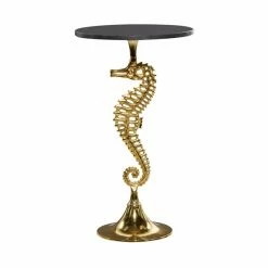 Outlet 🧨 Grayson Lane Coastal Gold and Black Granite/Marble Round End Table ✔️ -GRAYSON LANE Sales 2022 330857447 AlternateImage5 l