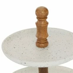 Cheapest 😍 Grayson Lane 19-in x 14-in Contemporary 3-Tier Tray Stand in White Wood 😉 -GRAYSON LANE Sales 2022 330857450 AlternateImage2 l