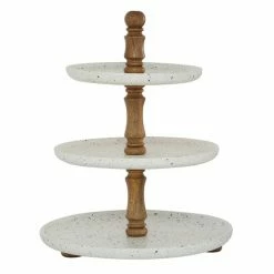 Cheapest 😍 Grayson Lane 19-in x 14-in Contemporary 3-Tier Tray Stand in White Wood 😉
