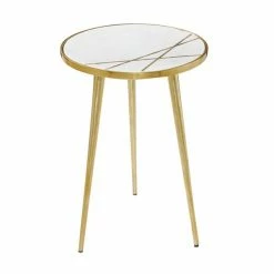 Deals 🤩 Grayson Lane Gold Aluminum and Granite/Marble Round End Table ✨ -GRAYSON LANE Sales 2022 330857459 AlternateImage5 l