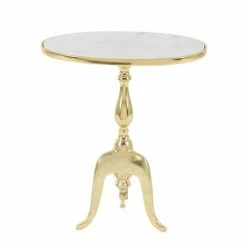 Wholesale π Grayson Lane Traditional Gold Granite/Marble Round End Table π§¨