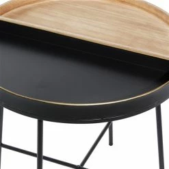 Hot Sale ⭐ Grayson Lane Black Metal and Wood Round End Table ✨ -GRAYSON LANE Sales 2022 330857462 AlternateImage3 l