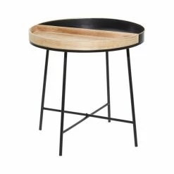 Hot Sale ⭐ Grayson Lane Black Metal and Wood Round End Table ✨