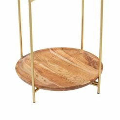 Coupon 🌟 Grayson Lane Gold Mango Wood and Metal Round End Table ✔️ -GRAYSON LANE Sales 2022 330857470 AlternateImage3 l