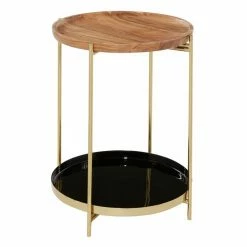 Coupon 🌟 Grayson Lane Gold Mango Wood and Metal Round End Table ✔️ -GRAYSON LANE Sales 2022 330857470 AlternateImage5 l