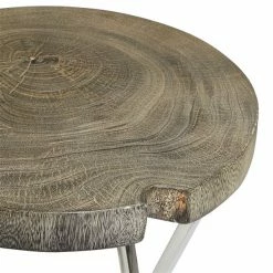 Cheapest 🌟 Grayson Lane Brown Wood and Stainless Steel Round End Table 💯 -GRAYSON LANE Sales 2022 330857477 AlternateImage4 l