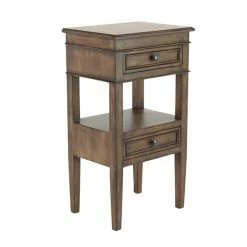 Discount 🔥 Grayson Lane Traditional Brown Pine Wood Rectangle End Table 🎉
