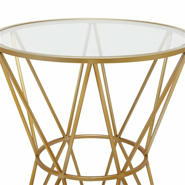 Hot Sale ๐ Grayson Lane Gold Glass Round End Table โค๏ธ 2 Hot Sale ๐ Grayson Lane Gold Glass Round End Table โค๏ธ - Image 2