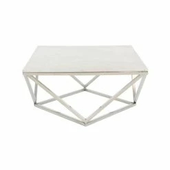 Budget 🎁 Grayson Lane White Granite/Marble Rectangular End Table ✨
