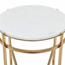 New 🎉 Grayson Lane Gold Metal with Granite/Marble Round End Table ✨ -GRAYSON LANE Sales 2022 330857487 AlternateImage3 l