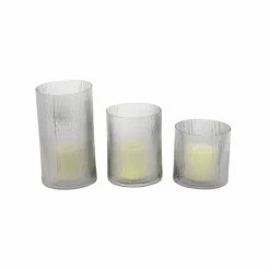 Flash Sale 🤩 Grayson Lane Set of 3 Clear Glass Pillar Candle Holder 👏