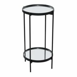 Promo 🧨 Grayson Lane Contemporary Black Metal with Glass Round End Table 🎁 -GRAYSON LANE Sales 2022 330857499 AlternateImage5 l