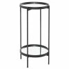 Promo 🧨 Grayson Lane Contemporary Black Metal with Glass Round End Table 🎁