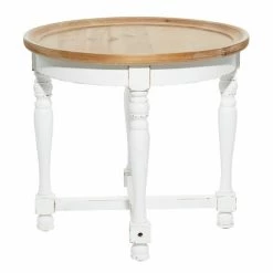 Best Sale 😍 Grayson Lane Farmhouse White and Brown Wood Round End Table ✨ -GRAYSON LANE Sales 2022 330857500 AlternateImage5 l