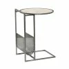 Discount 🎁 Grayson Lane Grey Metal with Wood Round End Table 😍