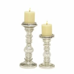 Brand new 🤩 Grayson Lane Silver Metal Pillar Candle Holder 🎁