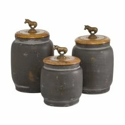 Best deal 🌟 Grayson Lane Set of 3 Country Cottage Grey Terracotta Decorative Jars 🥰 -GRAYSON LANE Sales 2022 330857514 AlternateImage4 l