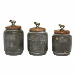 Best deal 🌟 Grayson Lane Set of 3 Country Cottage Grey Terracotta Decorative Jars 🥰