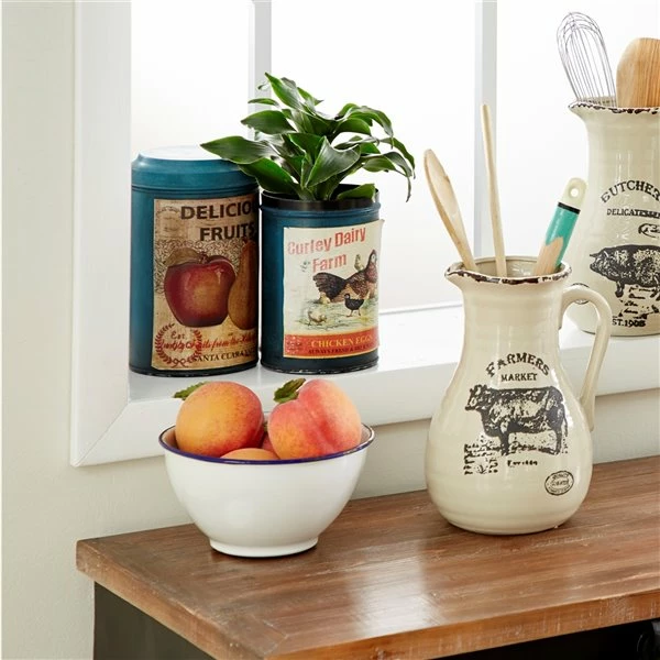 Outlet 👏 Grayson Lane Set of 3 Farmhouse Turquoise Decorative Jars 🔔 2 Outlet 👏 Grayson Lane Set of 3 Farmhouse Turquoise Decorative Jars 🔔 - Image 2