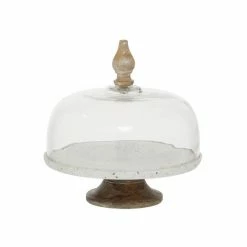Discount 🤩 Grayson Lane 12-in x 12-in Contemporary Cake Stand with Cloche in White Glass and Iron 🎉 -GRAYSON LANE Sales 2022 330857517 AlternateImage4 l