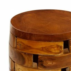 Best reviews of 🔔 Grayson Lane Brown Wood Round End Table/Footstool 🤩 -GRAYSON LANE Sales 2022 330857519 AlternateImage4 l