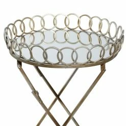 Cheap 🔔 Grayson Lane Traditional Gold Mirror Round End Table 🧨 -GRAYSON LANE Sales 2022 330857521 AlternateImage4 l