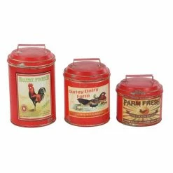 Best deal 🔥 Grayson Lane Set of 3 Farmhouse Red Decorative Jars 😀 -GRAYSON LANE Sales 2022 330857529 AlternateImage4 l