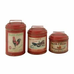 Best deal 🔥 Grayson Lane Set of 3 Farmhouse Red Decorative Jars 😀