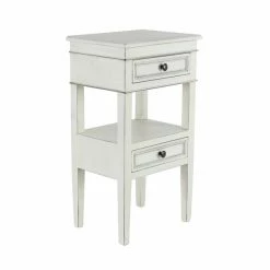 Flash Sale 🌟 Grayson Lane Traditional White Wood Rectangular End Table 🎁