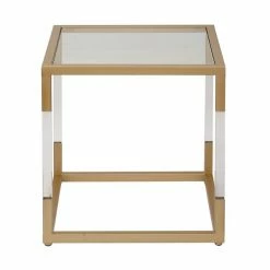 Best Sale 🧨 Grayson Lane Gold Acrylic Rectangular End Table 😀