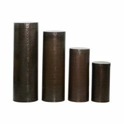 Top 10 👍 Grayson Lane Industrial Brown Metal Round Pedestral End Table - Set of 4 🌟 -GRAYSON LANE Sales 2022 330857535 AlternateImage5 l