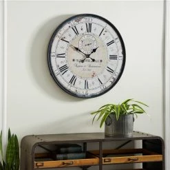 Promo 🛒 GRAYSON LANE 32 In. x 32 In. Vintage Wall Clock White Wood 💯 -GRAYSON LANE Sales 2022 330857564 AlternateImage2 l