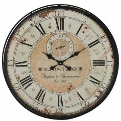 Promo 🛒 GRAYSON LANE 32 In. x 32 In. Vintage Wall Clock White Wood 💯