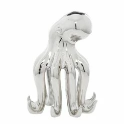 Best Pirce 😉 GRAYSON LANE 17 In. x 11 In. Glam Octopus Sculpture Silver Porcelain 👍 -GRAYSON LANE Sales 2022 330857565 AlternateImage3 l