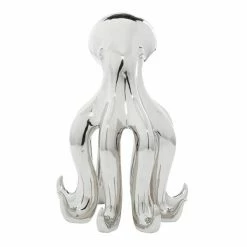 Best Pirce 😉 GRAYSON LANE 17 In. x 11 In. Glam Octopus Sculpture Silver Porcelain 👍 -GRAYSON LANE Sales 2022 330857565 AlternateImage4 l