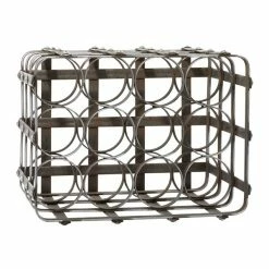 Cheap ✨ GRAYSON LANE 12 In. x 16 In. Industrial Wine Holder Rack Black Metal 🛒
