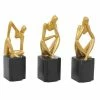 Discount 🥰 GRAYSON LANE Set of 3 4 In. x 13 In. Abstract Sculpture Gold Porcelain 😉
