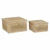 Brand new 👍 GRAYSON LANE Set of 2 8 In., 10 In. Brown Country Cottage Box Wood 🎉
