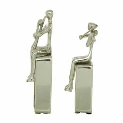 Wholesale 😍 GRAYSON LANE Set of 2 12.5 In., 14.5 In. Silver Modern Musician Sculpture 🥰 -GRAYSON LANE Sales 2022 330857595 AlternateImage3 l