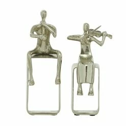Wholesale 😍 GRAYSON LANE Set of 2 12.5 In., 14.5 In. Silver Modern Musician Sculpture 🥰 -GRAYSON LANE Sales 2022 330857595 AlternateImage4 l
