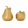 Best deal 🌟 GRAYSON LANE Set of 2 7 In., 9 In. Glam Fruit Sculpture Gold Dolomite 🔥