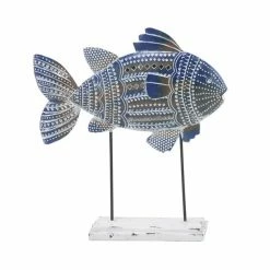 Best Sale 🎉 GRAYSON LANE Set of 2 10 In., 14 In. Blue Coastal Fish Sculpture Metal ✨ -GRAYSON LANE Sales 2022 330857613 AlternateImage4 l