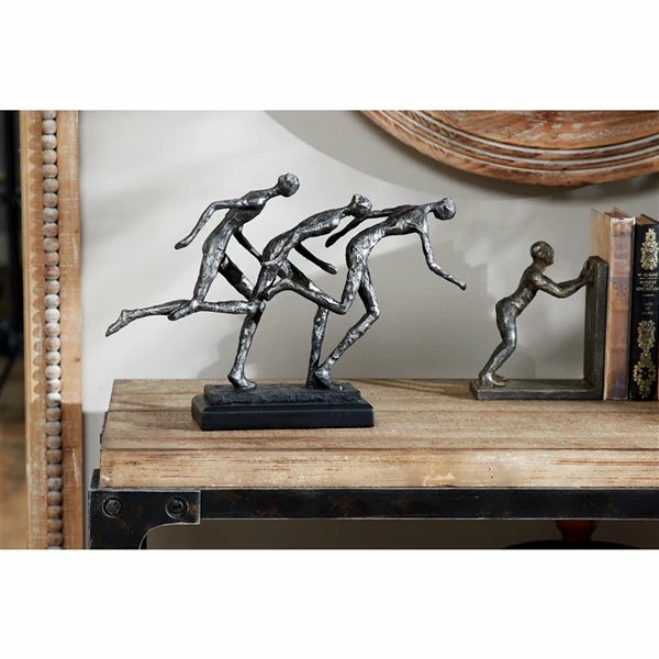 Flash Sale 😉 GRAYSON LANE 11 In. x 16 In. Modern Sculpture Silver Resin Running 🤩 2 Flash Sale 😉 GRAYSON LANE 11 In. x 16 In. Modern Sculpture Silver Resin Running 🤩 - Image 2
