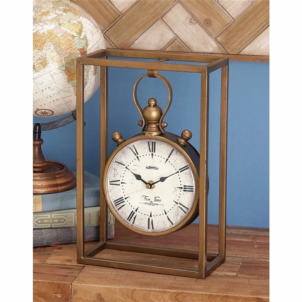 Cheap 🥰 GRAYSON LANE 13 In. x 9 In. Vintage Clock Bronze Metal 💯 2 Cheap 🥰 GRAYSON LANE 13 In. x 9 In. Vintage Clock Bronze Metal 💯 - Image 2