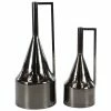 Coupon 🥰 GRAYSON LANE Set of 2 17 In., 22 In. Glam Vase Black Metal 😀