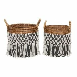 Buy ✨ GRAYSON LANE Set of 2 19 In., 18 In. Bohemian Storage Basket Black Banana 🌟 -GRAYSON LANE Sales 2022 330857632 AlternateImage5 l