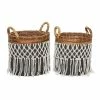 Buy ✨ GRAYSON LANE Set of 2 19 In., 18 In. Bohemian Storage Basket Black Banana 🌟