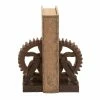 Budget 🧨 GRAYSON LANE Set of 2 7 In. x 5 In. Brown Industrial Gear Bookends Polyst 🥰